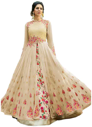 Neel Art Georgette Fabric Anarkali Gown With Dupatta