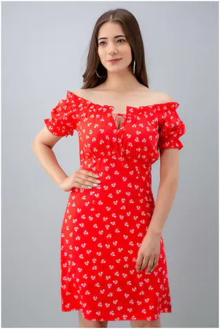 Pretty Loving Thing Off Shoulder Women A-line Red Dress
