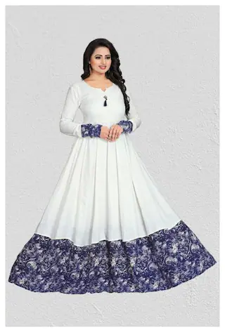 Jiadi World Womens Embroidered Anarkali Kurta