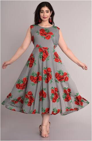 Balaji Cotton House Womens Round Neck American Crepe Dress