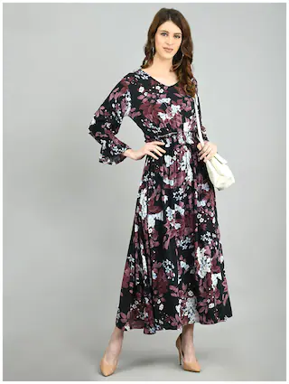 Myshka Multi Floral Fit & Flare Dress